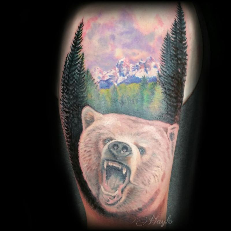 Lucky Bamboo Tattoo Tattoos Custom Progression Of A Grizzly