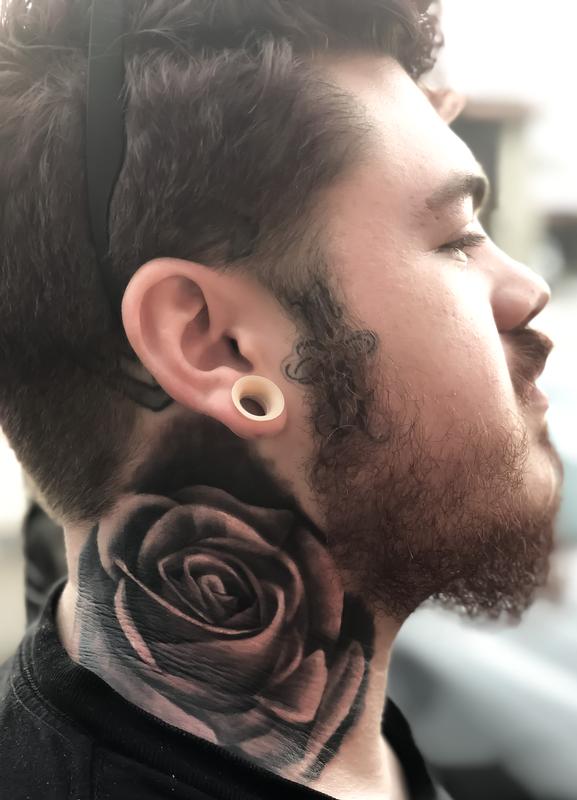 Rose Neck Tattoo by Lefty Colbert : Tattoos