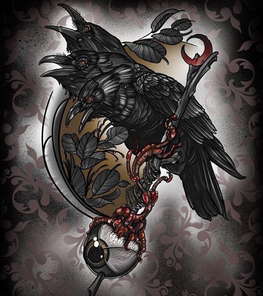 evil crow sketch