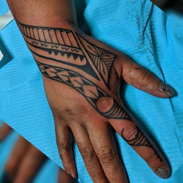 Painted Temple : Tattoos : Polynesian Tribal : Bonnie Seeley Tribal Hand  Tattoo