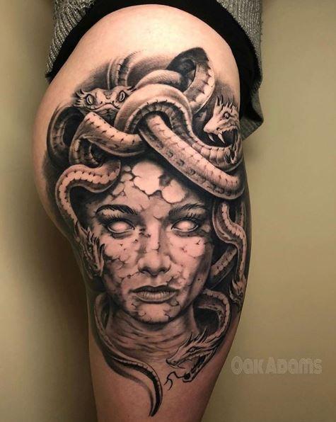 Painted Temple : Tattoos : Nature Animal Snake : Oak Adams Medusa