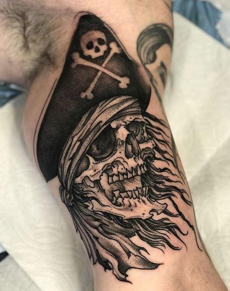 traditional pirate skull tattoos