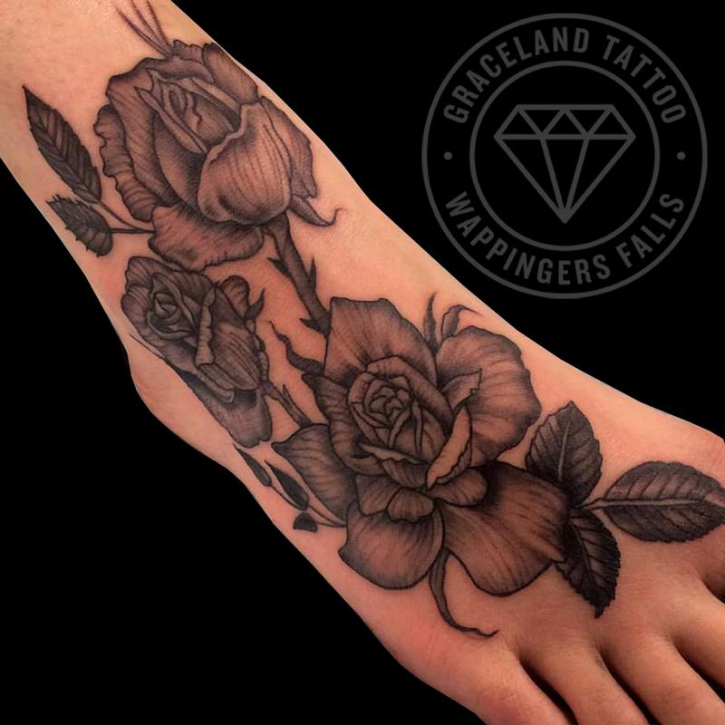 Black And Gray Rose Tattoo By Adam Lauricella Tattoonow