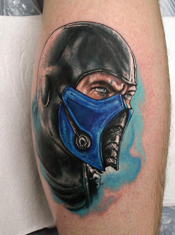 Tattoos by Alan Aldred : Tattoos : Finished Work : Sub Zero Mortal Kombat