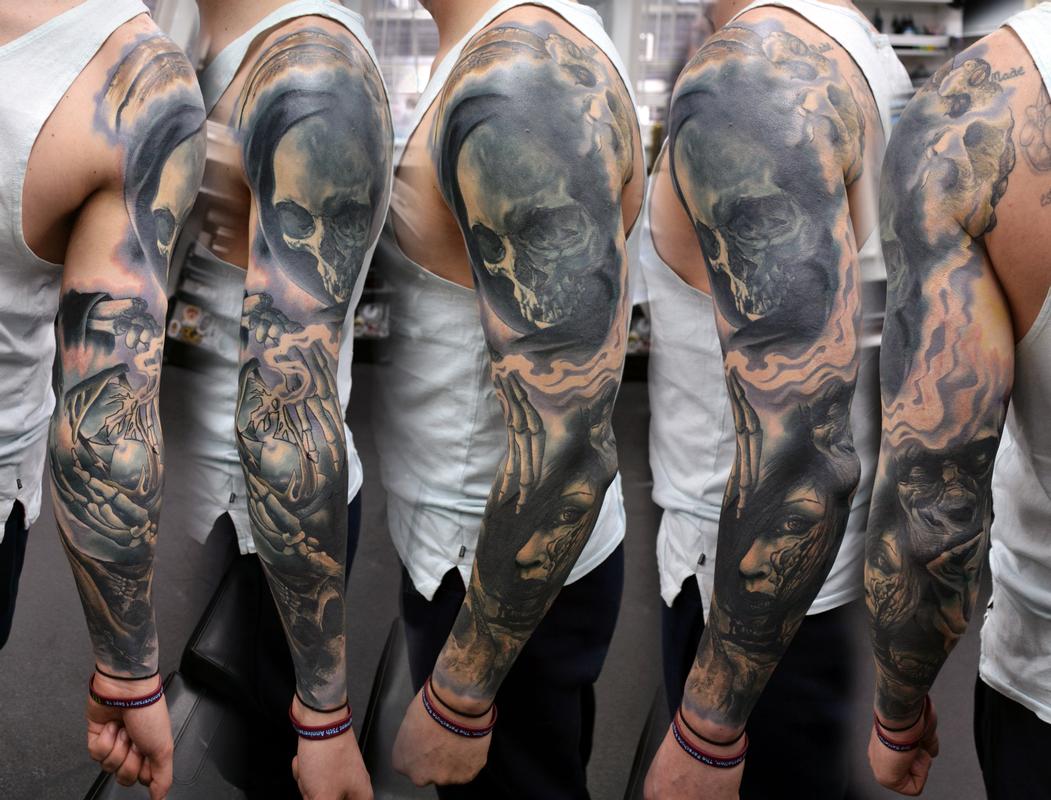 Realistic Grim Reaper Tattoo Forearm - wide 11