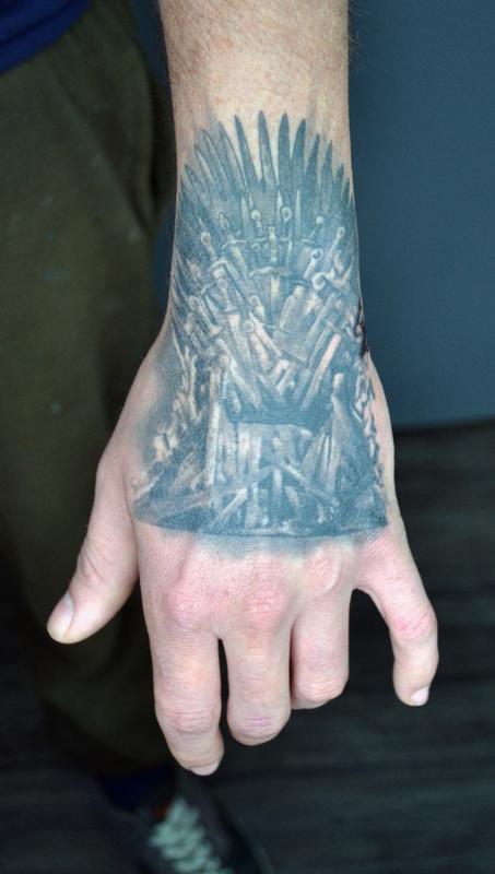 Tattoos by Alan Aldred : Tattoos : Body Part Hand : Game of Thrones - Iron  Throne