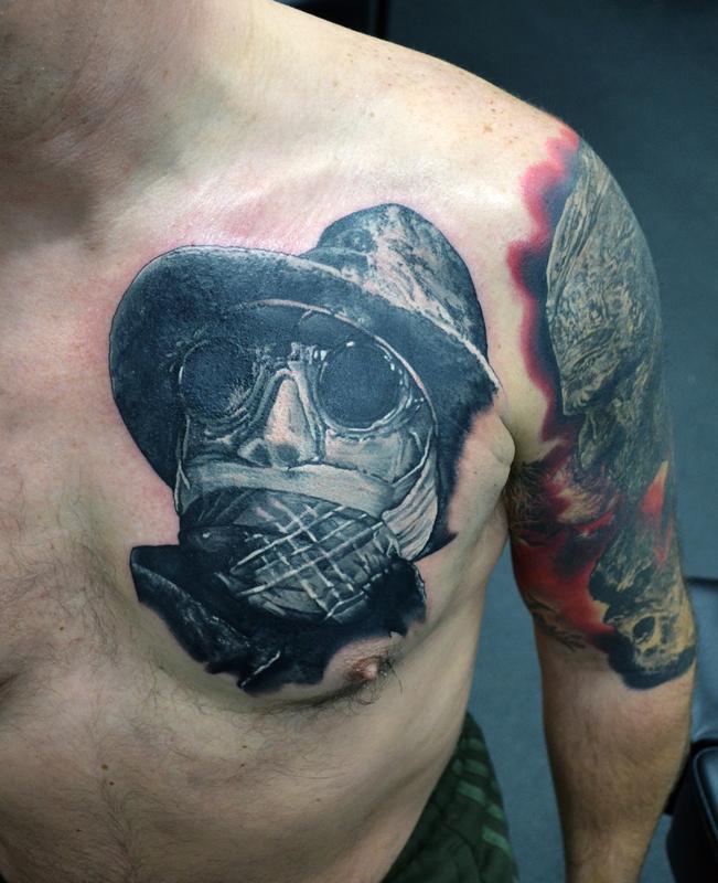 Invisible Man Portrait Tattoo by Alan Aldred Tattoos