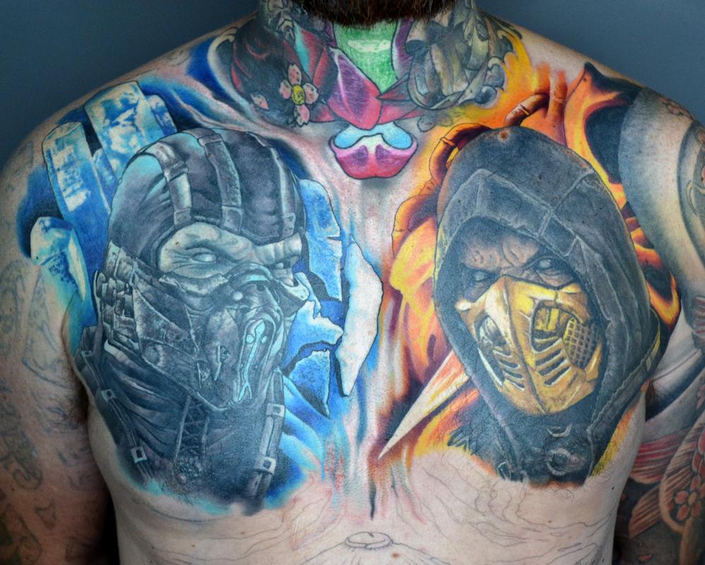 Tattoos by Alan Aldred Tattoos Movie Mortal Kombat Chest Tattoo