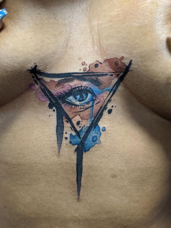 Art Immortal Tattoo : Tattoos : Body Part Chest Tattoos for Women :  Watercolor eye