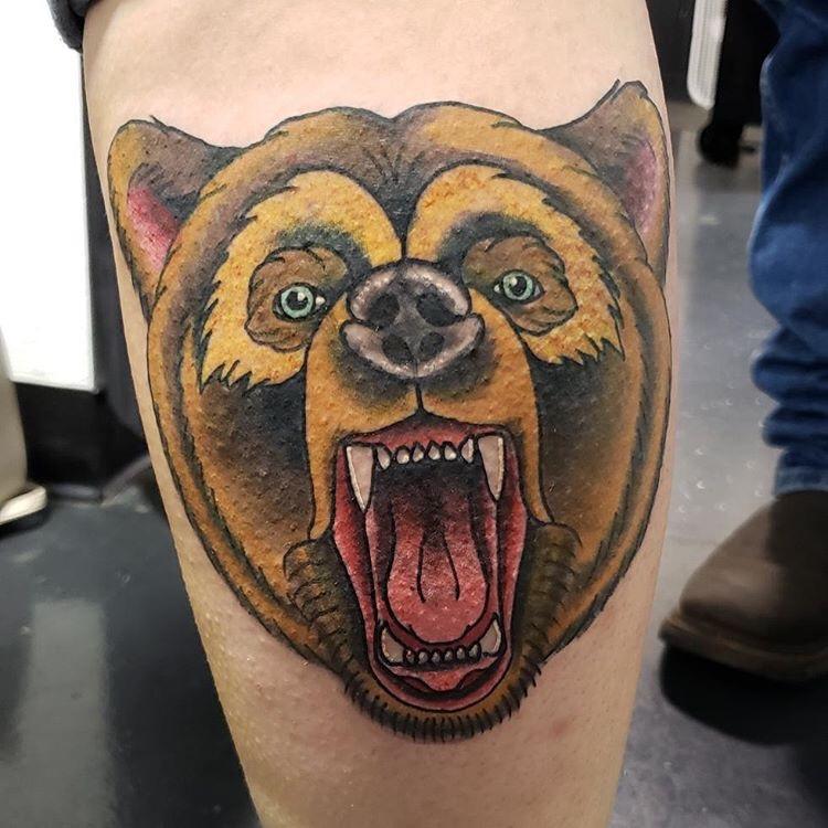 Art Immortal Tattoo : Tattoos : Custom : Neotraditional bear tattoo