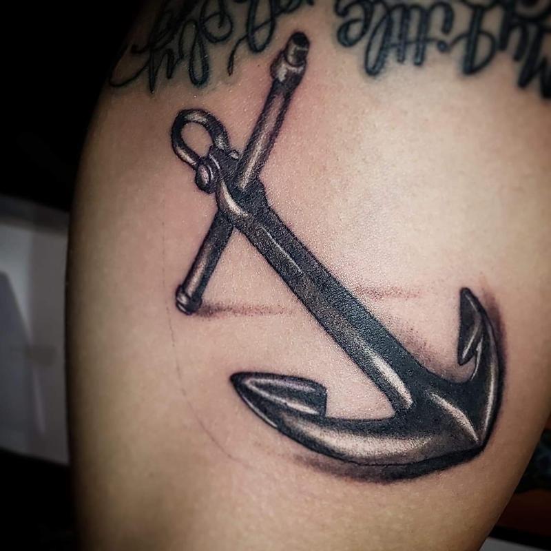 Art Immortal Tattoo : Tattoos : Black and Gray : Realistic anchor tattoo