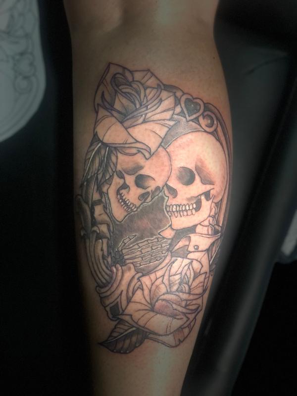Art Immortal Tattoo : Tattoos : Black and Gray : Till death do us part