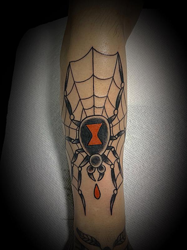 Black widow web by Nick Sadler (MADISON) Tattoos
