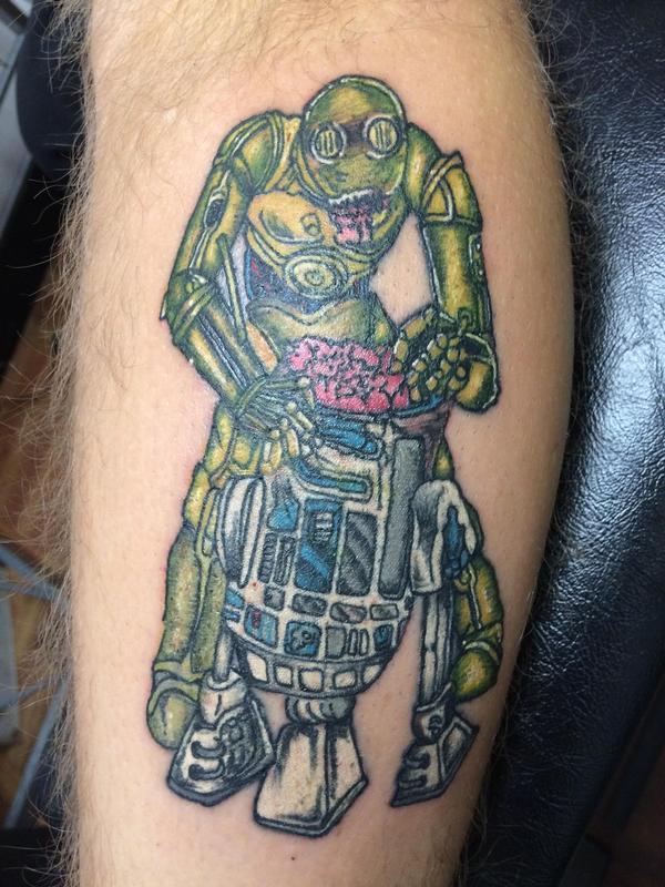 Art Immortal Tattoo : Tattoos : New School : C3PO eating R2D2�s brains
