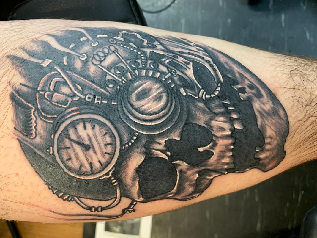 Steampunk skull by bubba underwood (PORTLAND) Tattoos