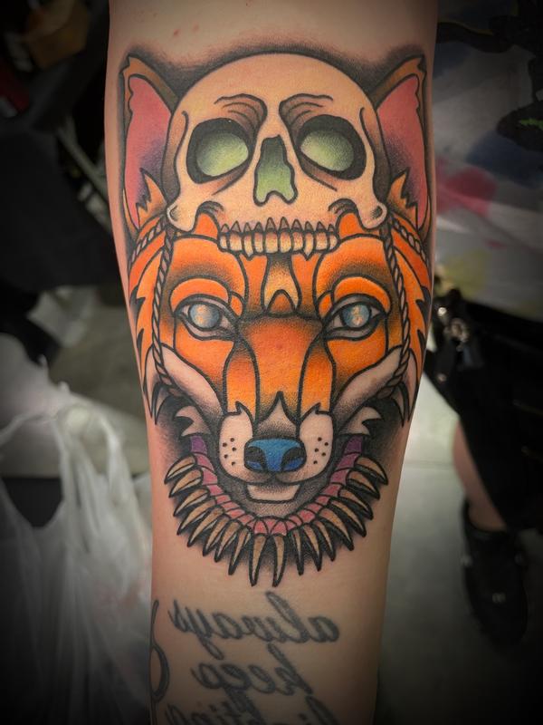 Art Immortal Tattoo : Tattoos : Fantasy : Neo Traditional Fox and Skull