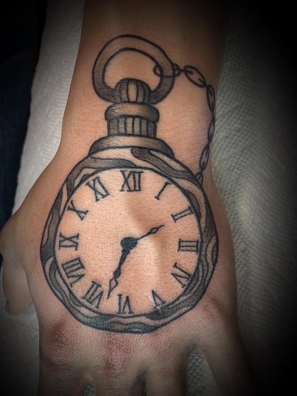 Antique Pocket Watch And Chain Tattoo