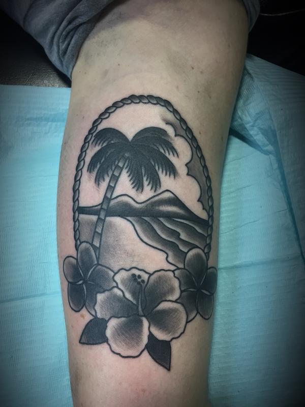 Art Immortal Tattoo : Tattoos : Dylan Talbert Davenport : Beach Scene