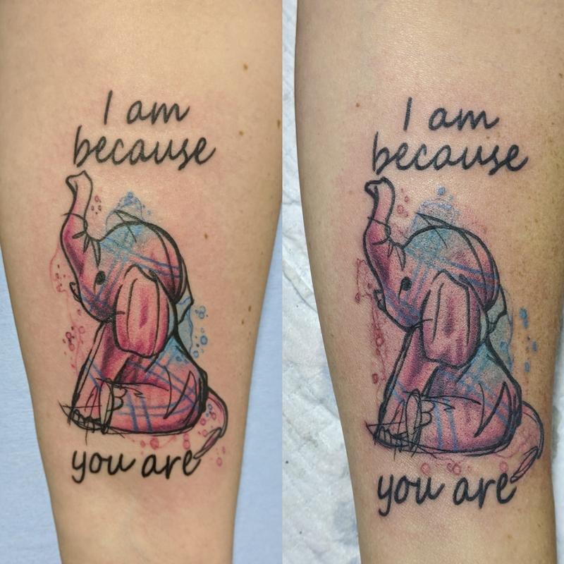 Art Immortal Tattoo : Tattoos : Lettering : Mom and daughter watercolor