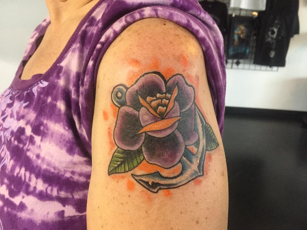 Art Immortal Tattoo : Tattoos : Jaisy Ayers : Anchor rose