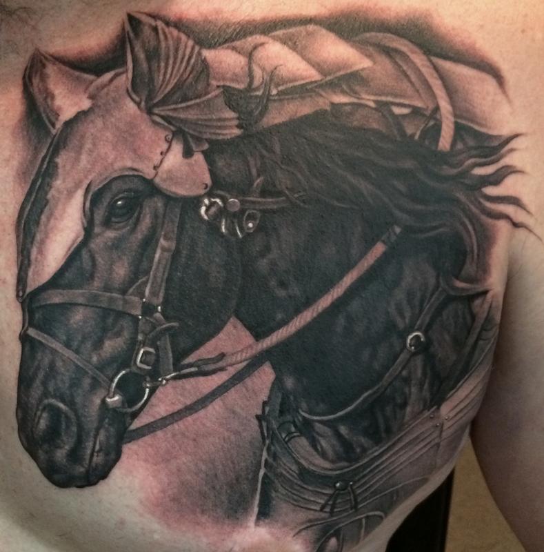 Bob Tyrrells Night Gallery Tattoos Body Part Chest Tattoos For Men Shane S Horse