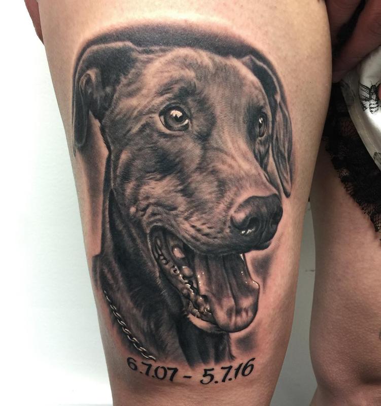 Dog Portrait by Bob Tyrrell Tattoos