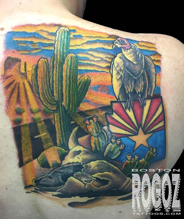 Boston Rogoz Tattoo Tattoos Original Art Arizona Desert Scene Tattoo