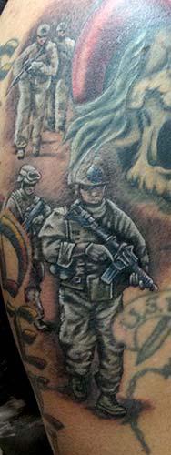 soldier praying tattoo
