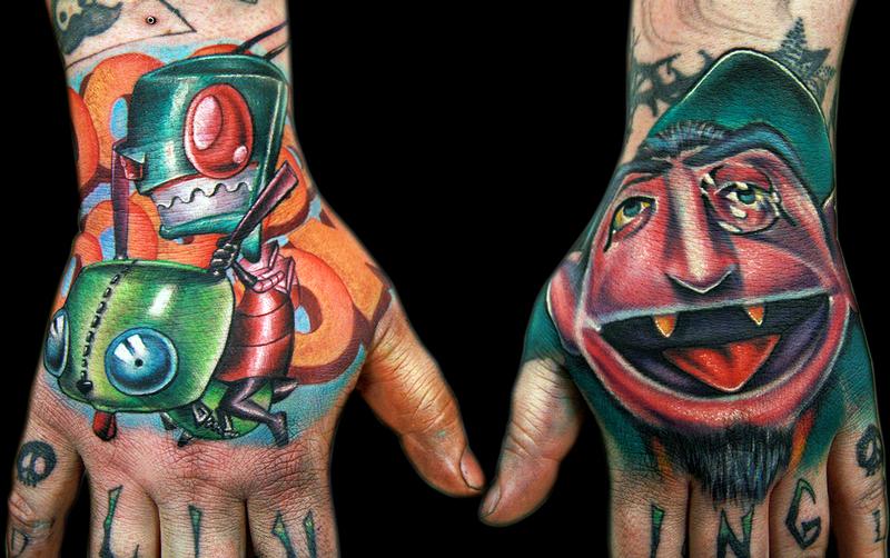Cecil Porter Studios - Custom Tattoos and Illustration : Tattoos : Movie  Horror Vampire : Zim and Count hands