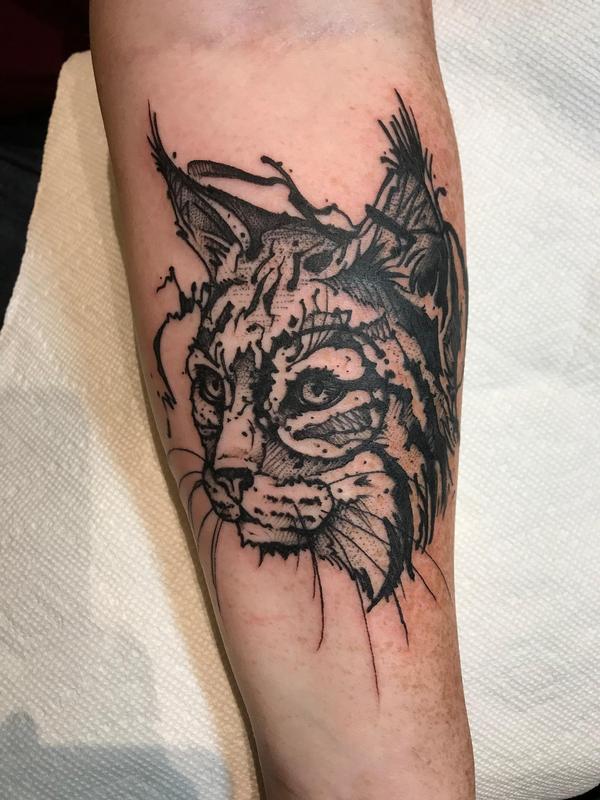 Bobcat by Chuck Day Tattoos