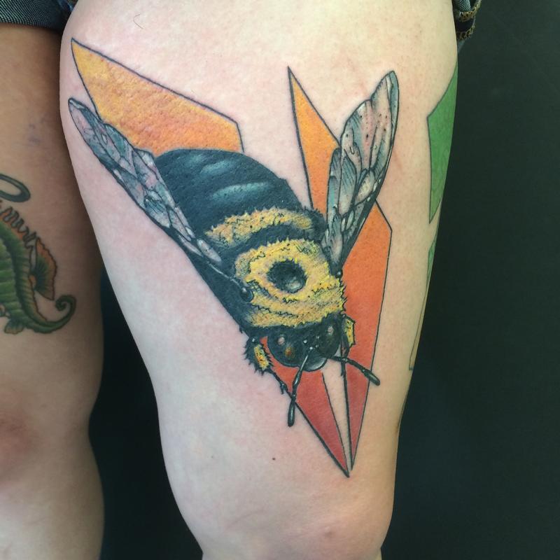 Carpenter Bee by Chuck Day Tattoos