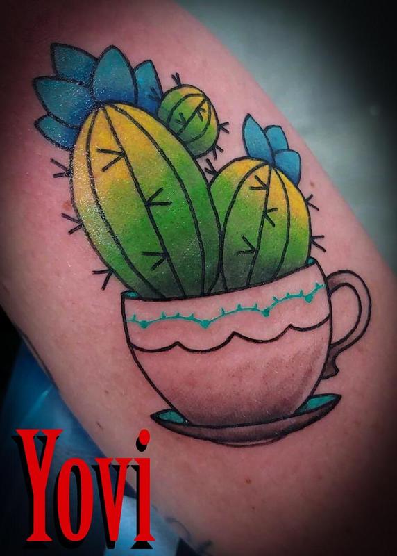 Cactus in a Teacup by Yovanier Valentin : Tattoos