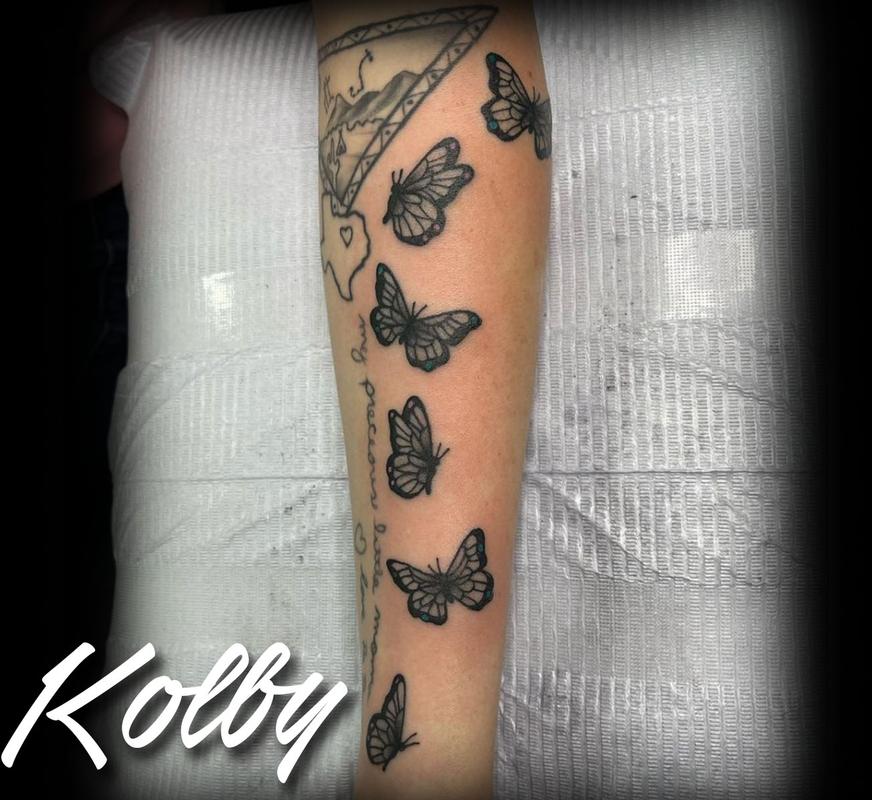 Daddy Jacks Body Art Studio : Tattoos : Nature : Butterfly Sleeve By Kolby