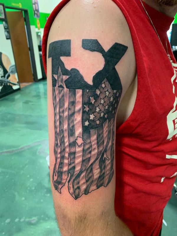 Texas American Flag By Mario Padilla Tattoos