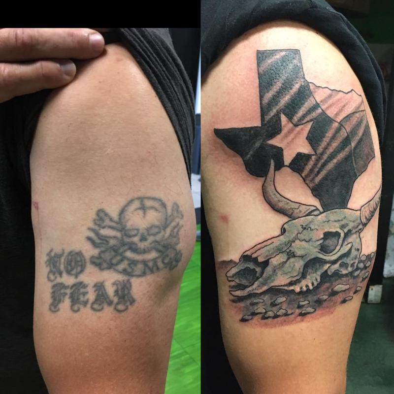 Texas Style Cover Up by Ron Goulet : Tattoos