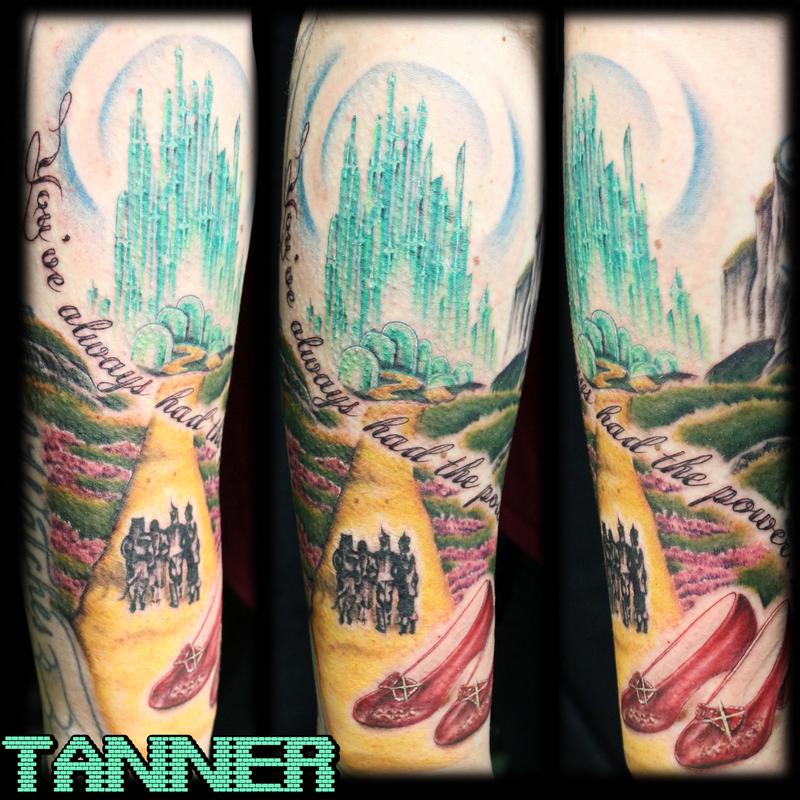 Follow The Yellow Brick Road by Tanner Vendal Tattoos