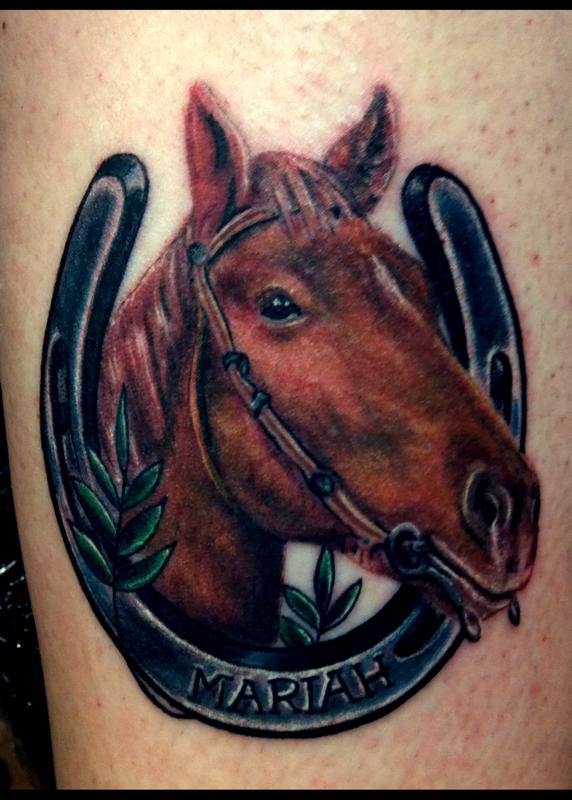 Mariah horse tattoo by Haley Adams Tattoos