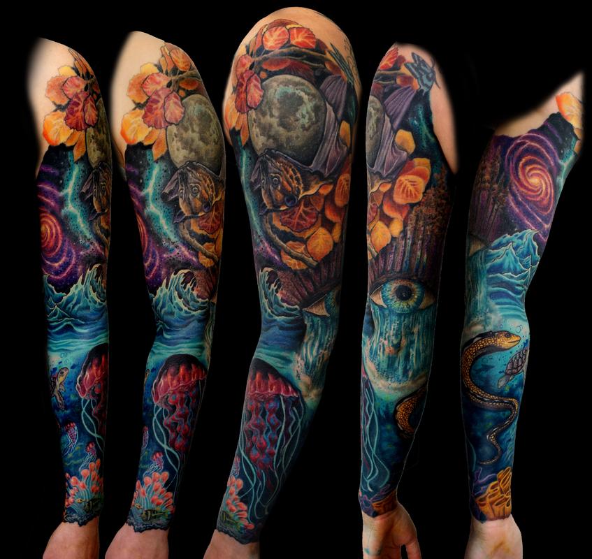 Surreal sleeve by Haley Adams Tattoos