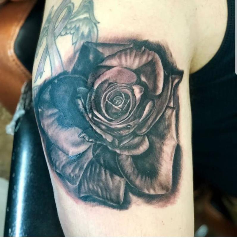 Rose Cover Up by David Gordon Tattoos