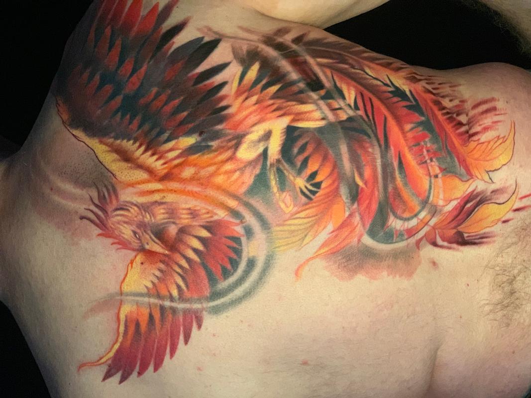 Phoenix Tattoo in colour by Louis Santos : Tattoos