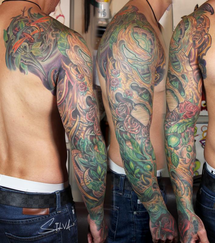 Art by Marvin Silva Tattoos HalfSleeve Custom Bio Organic Sleeve