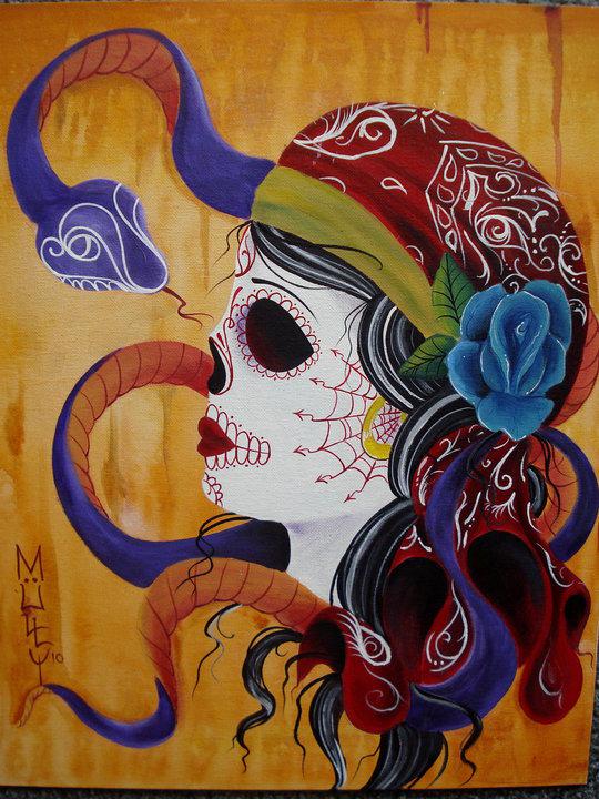 Day Of The Dead Gypsy Skull Tattoo