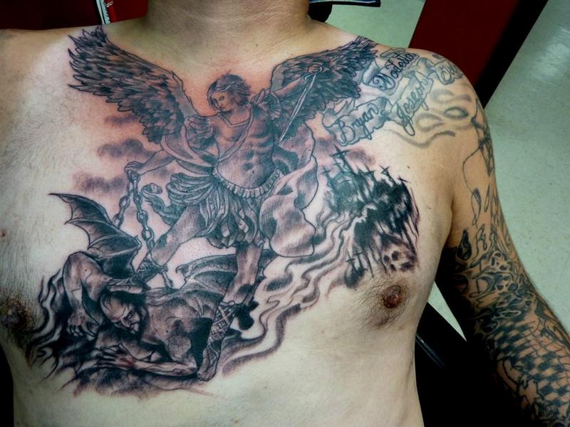 lucifer chest tattoo