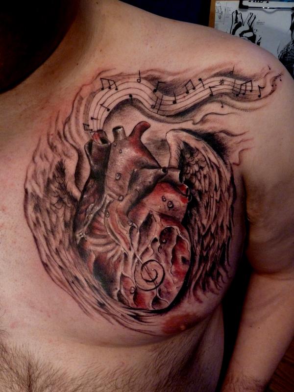 Musical Anatomical Heart Tattoo by Mully : Tattoos