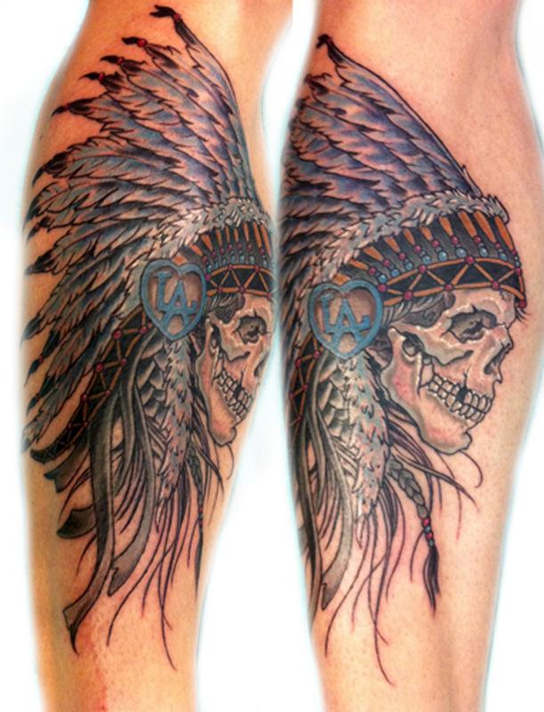 Indian skull by Phil Robertson : Tattoos