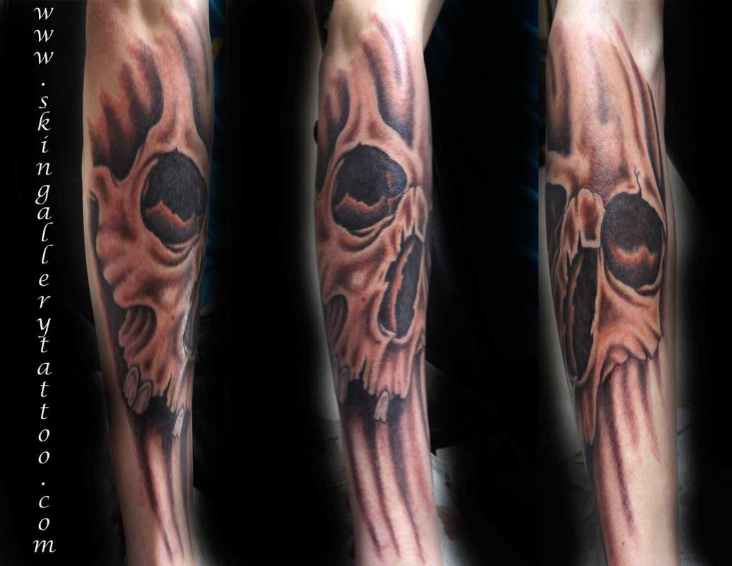 Custom Color Skull by Brent Severson Tattoos