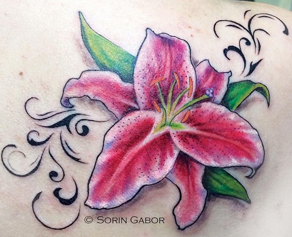 Stargazer Lily by Sorin Gabor Tattoos
