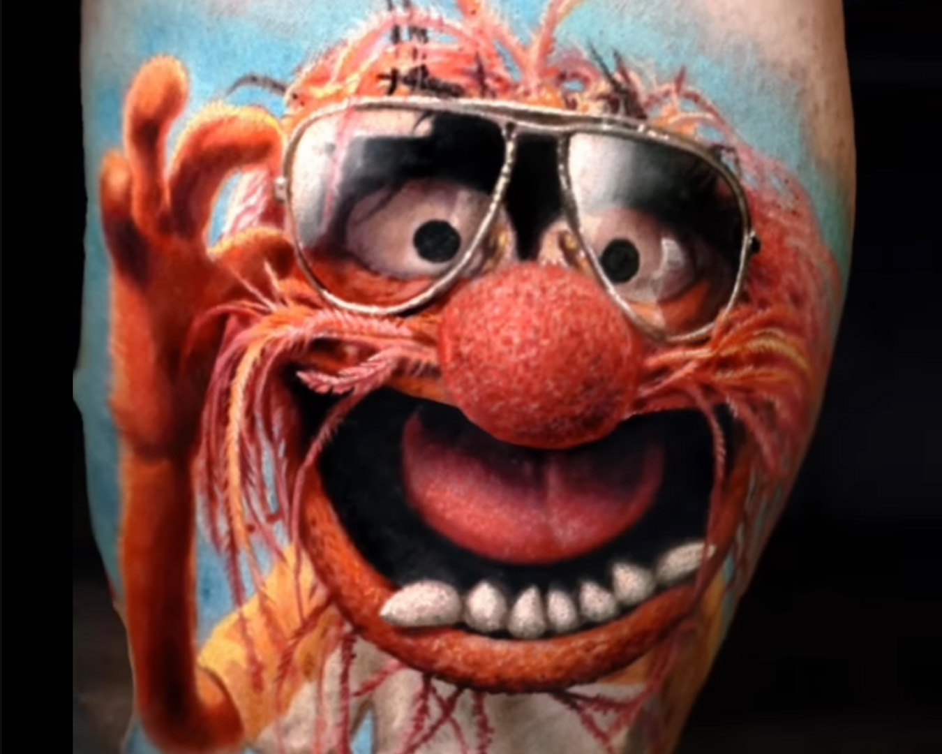 muppets animal leg tattoo by javi antunez