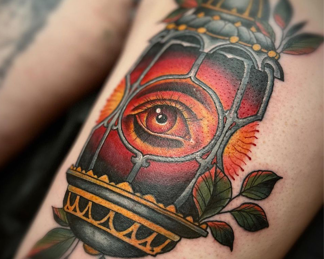 lantern with eye tattoo by tim oconnor