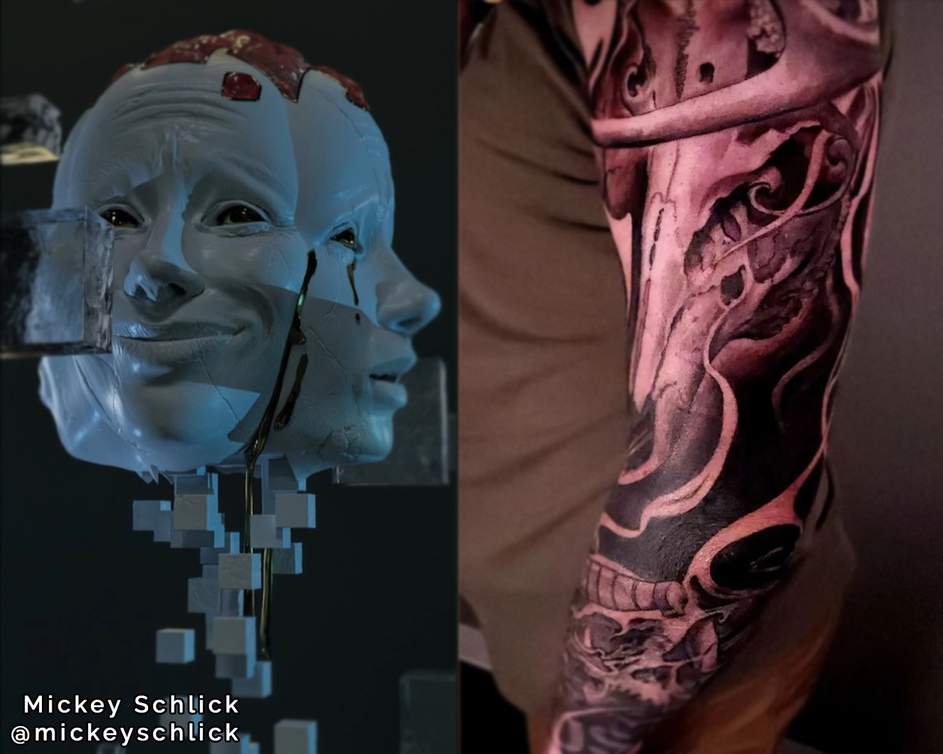Mickey Schlick 3d Sculpture and Tattoo